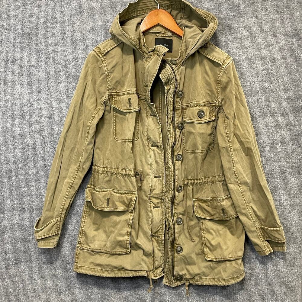 Aritzia Talula Army Green Full Zip Jacket Pockets Size Small Womens